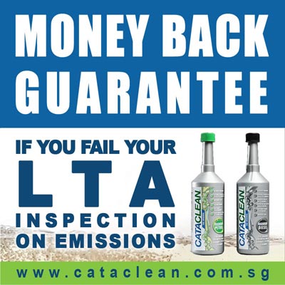 Going for vehicle inspection? Money back guarantee if LTA emission fail after Cataclean
